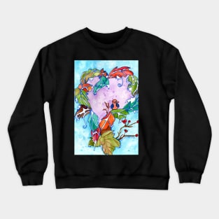 Winter Heart and a winter bird Crewneck Sweatshirt